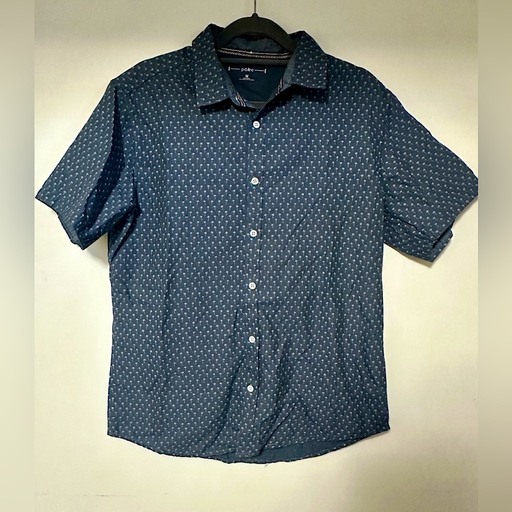 PD&C Blue Palm Tree Button Down size M